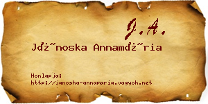 Jánoska Annamária névjegykártya
