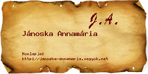 Jánoska Annamária névjegykártya